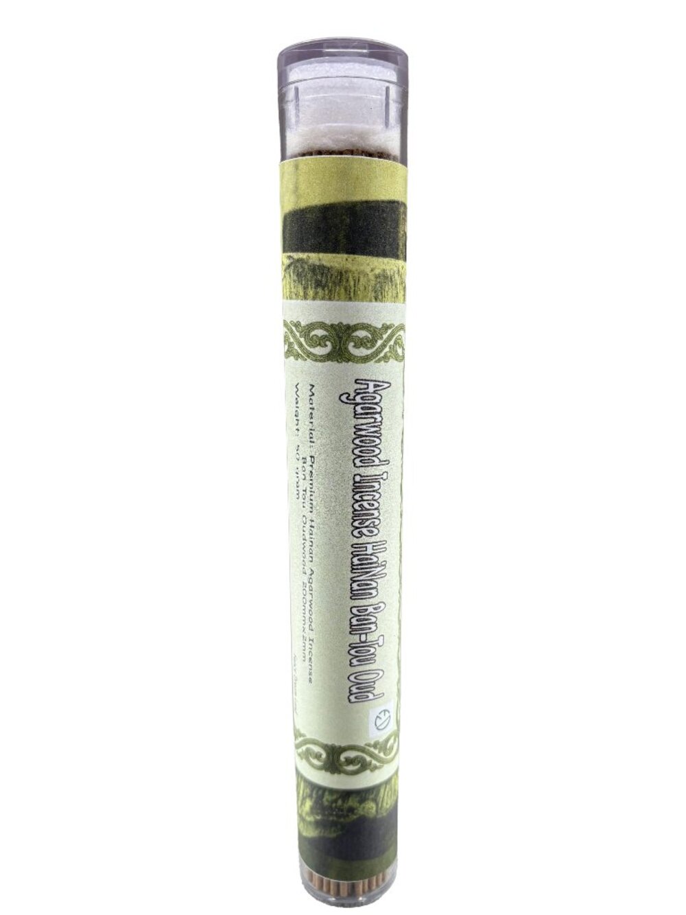 Hainan Ban-Tou Agarwood Incense Sticks 50g Natural Oud Meditation 8.27" Tube